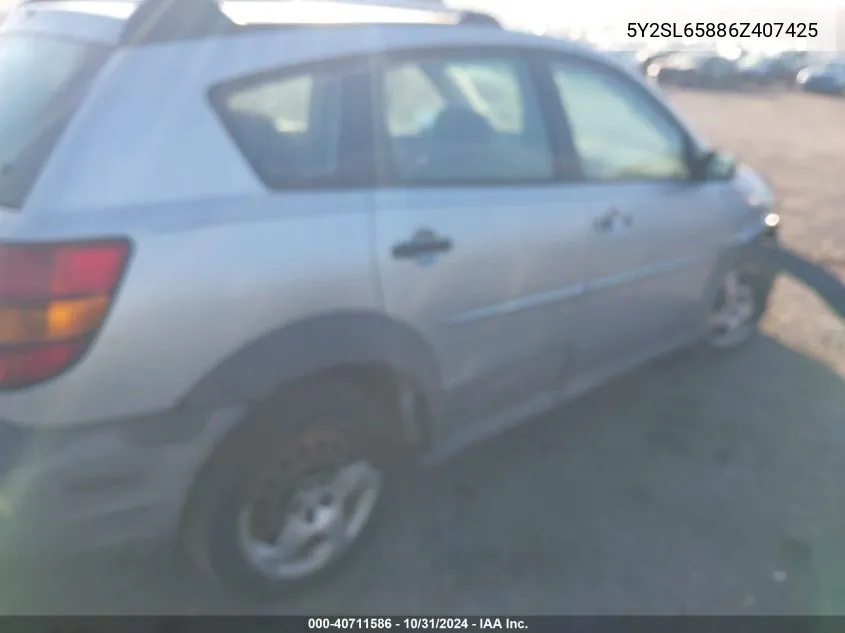 5Y2SL65886Z407425 2006 Pontiac Vibe