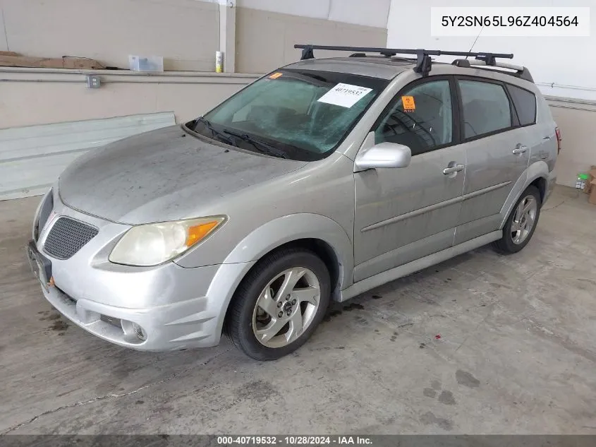 2006 Pontiac Vibe Gt VIN: 5Y2SN65L96Z404564 Lot: 40719532