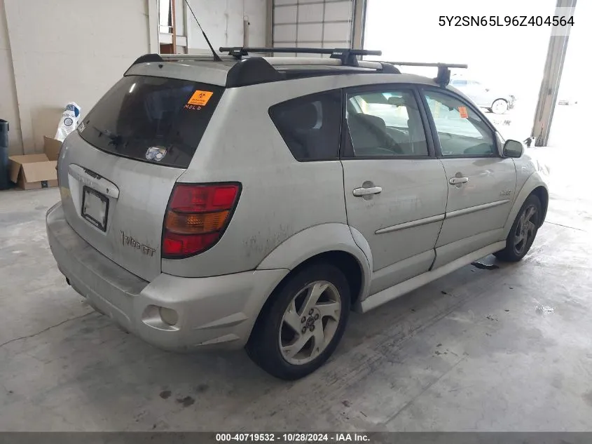 2006 Pontiac Vibe Gt VIN: 5Y2SN65L96Z404564 Lot: 40719532