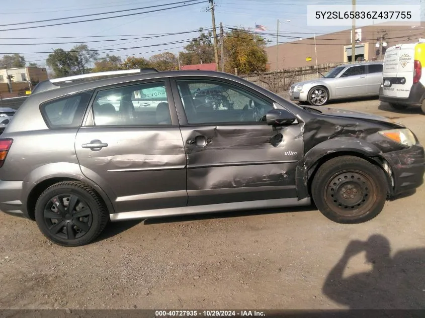 2006 Pontiac Vibe VIN: 5Y2SL65836Z437755 Lot: 40727935