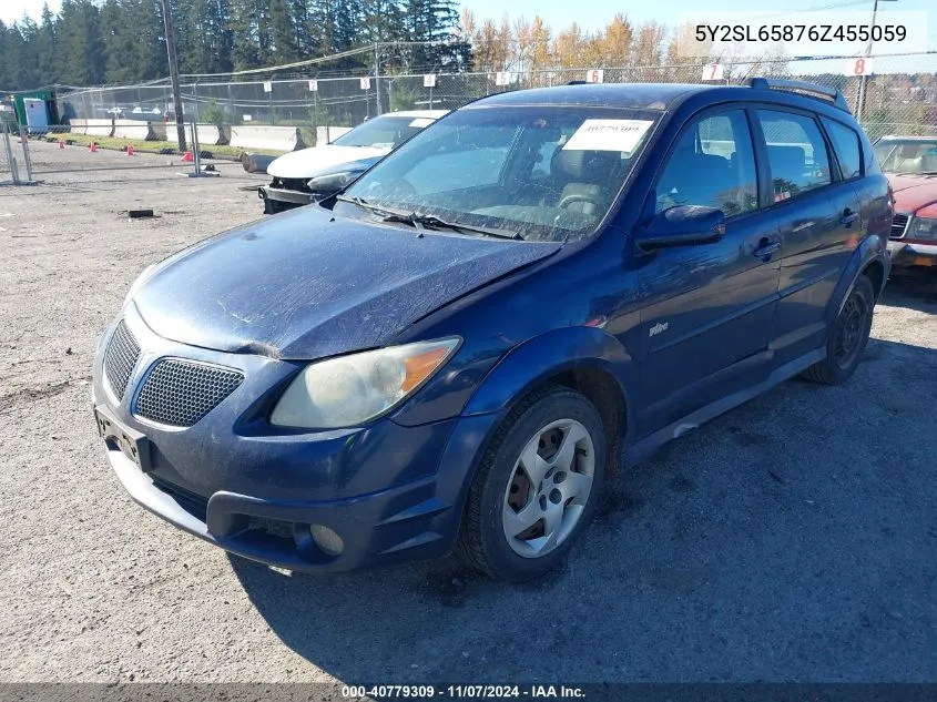 2006 Pontiac Vibe VIN: 5Y2SL65876Z455059 Lot: 40779309