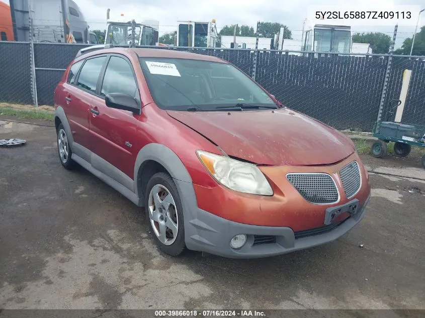 2007 Pontiac Vibe VIN: 5Y2SL65887Z409113 Lot: 39866018