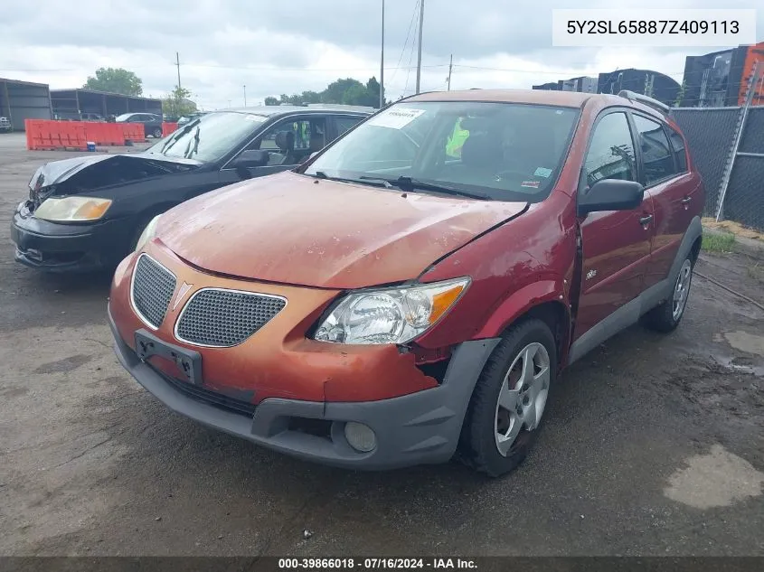 2007 Pontiac Vibe VIN: 5Y2SL65887Z409113 Lot: 39866018