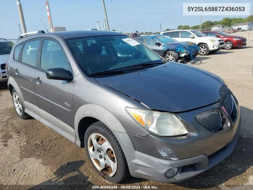 2007 Pontiac Vibe VIN: 5Y2SL65887Z436053 Lot: 40066249