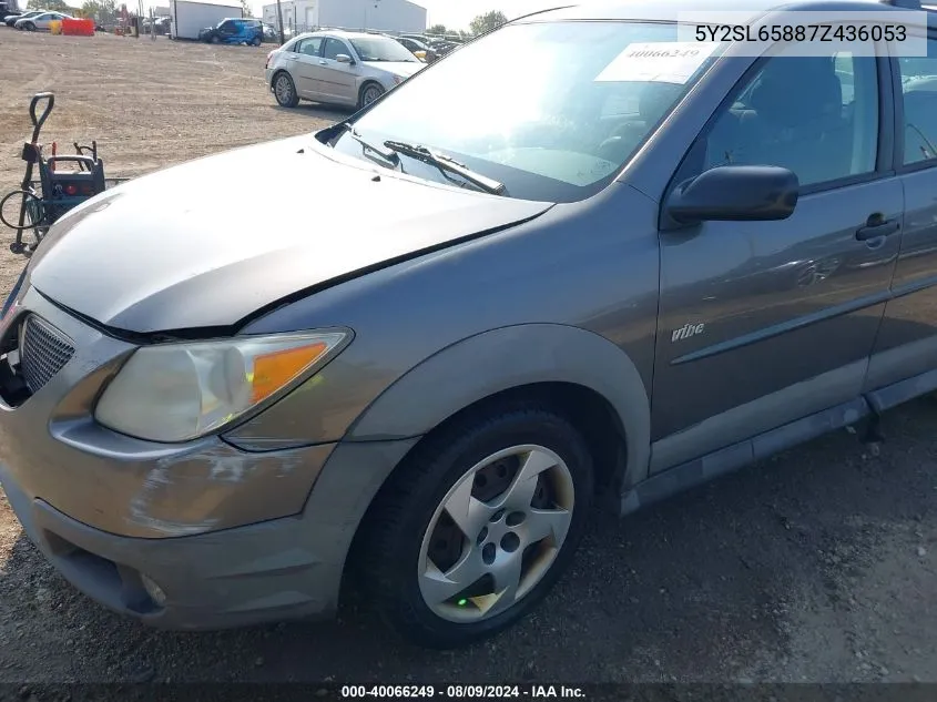 2007 Pontiac Vibe VIN: 5Y2SL65887Z436053 Lot: 40066249