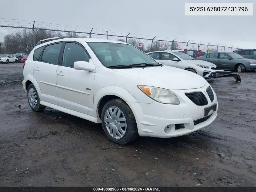 2007 Pontiac Vibe VIN: 5Y2SL67807Z431796 Lot: 40082986