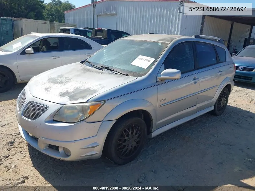 2007 Pontiac Vibe VIN: 5Y2SL65867Z428694 Lot: 40192898