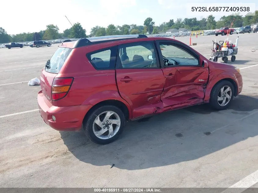 2007 Pontiac Vibe VIN: 5Y2SL65877Z409538 Lot: 40195911