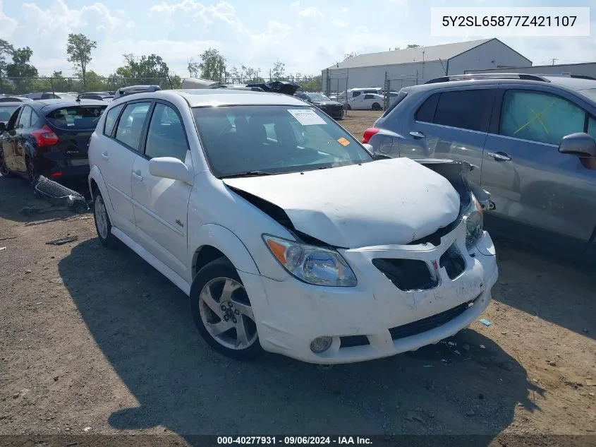 2007 Pontiac Vibe VIN: 5Y2SL65877Z421107 Lot: 40277931