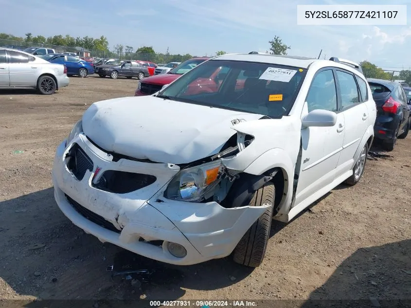 2007 Pontiac Vibe VIN: 5Y2SL65877Z421107 Lot: 40277931