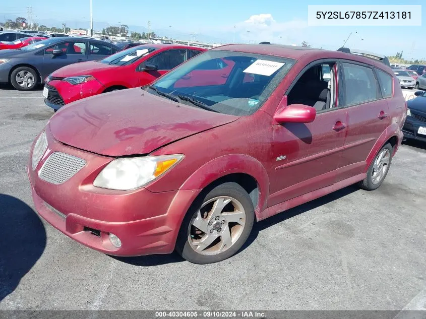 2007 Pontiac Vibe VIN: 5Y2SL67857Z413181 Lot: 40304605