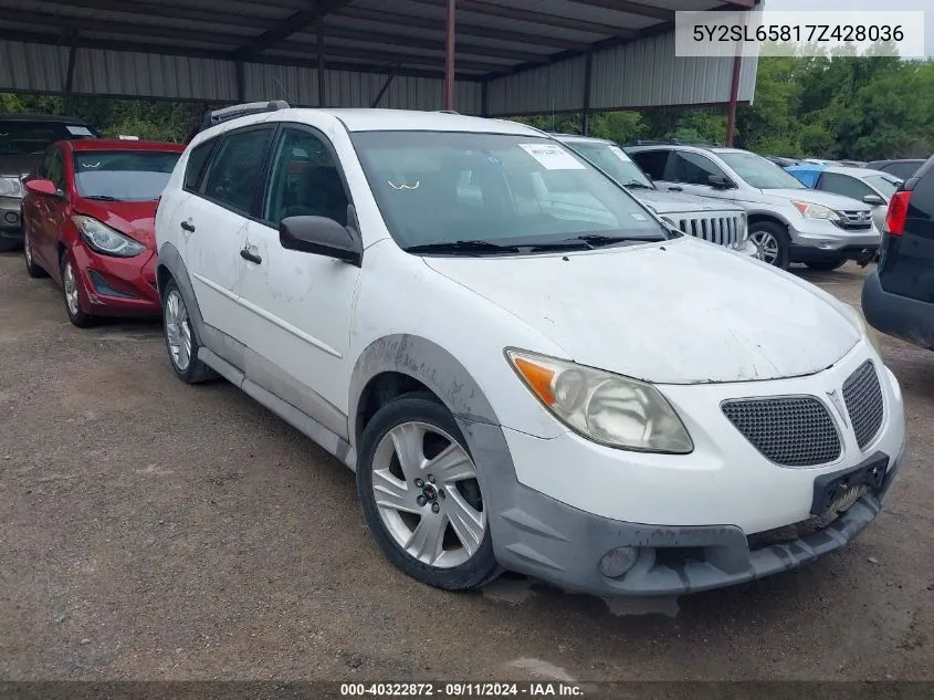 2007 Pontiac Vibe VIN: 5Y2SL65817Z428036 Lot: 40322872