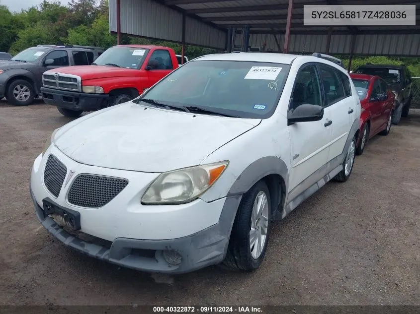 2007 Pontiac Vibe VIN: 5Y2SL65817Z428036 Lot: 40322872