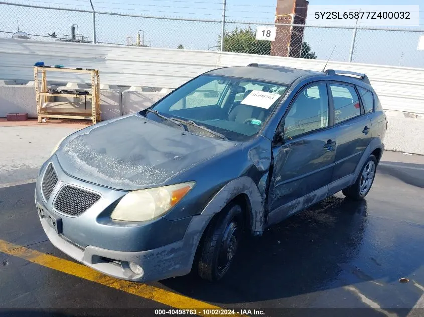 2007 Pontiac Vibe VIN: 5Y2SL65877Z400032 Lot: 40498763