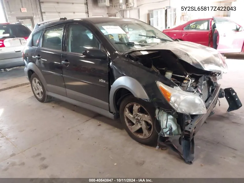 2007 Pontiac Vibe VIN: 5Y2SL65817Z422043 Lot: 40543847