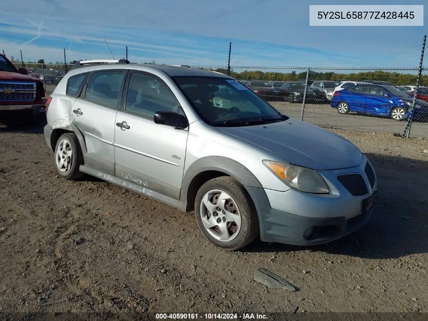 2007 Pontiac Vibe VIN: 5Y2SL65877Z428445 Lot: 40590161