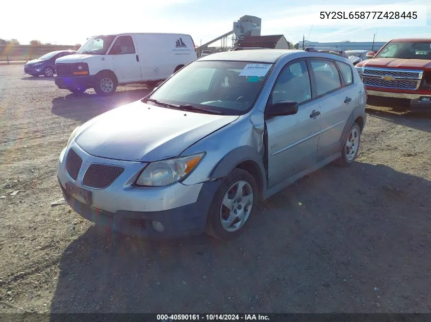 2007 Pontiac Vibe VIN: 5Y2SL65877Z428445 Lot: 40590161