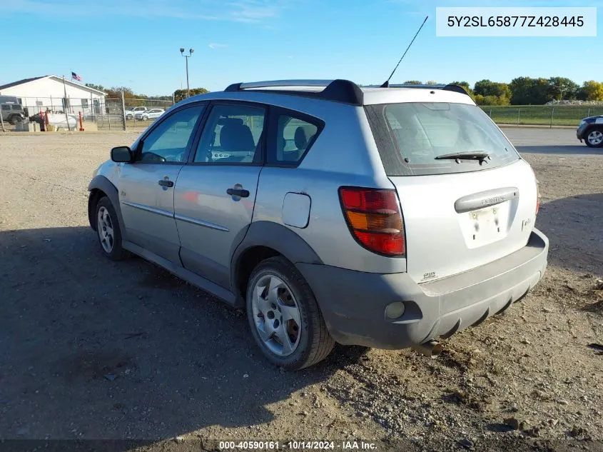 2007 Pontiac Vibe VIN: 5Y2SL65877Z428445 Lot: 40590161