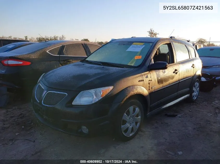 2007 Pontiac Vibe VIN: 5Y2SL65807Z421563 Lot: 40609902