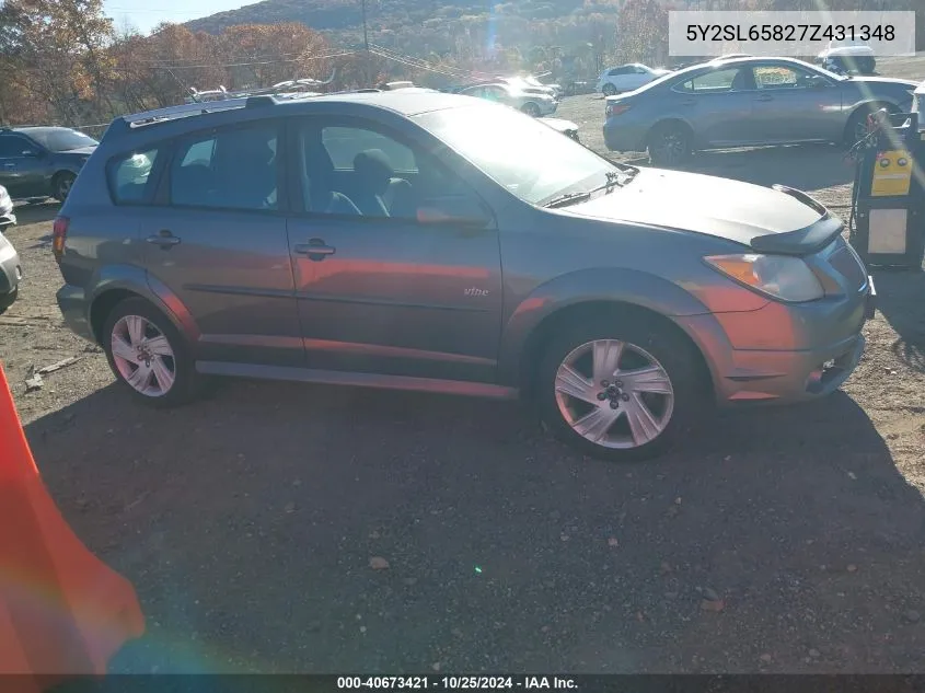 2007 Pontiac Vibe VIN: 5Y2SL65827Z431348 Lot: 40673421