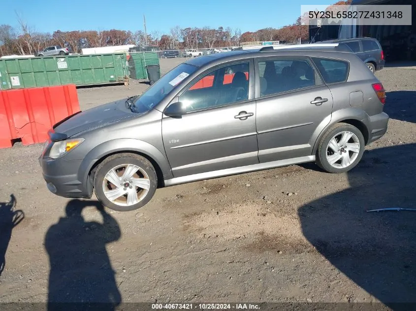 2007 Pontiac Vibe VIN: 5Y2SL65827Z431348 Lot: 40673421