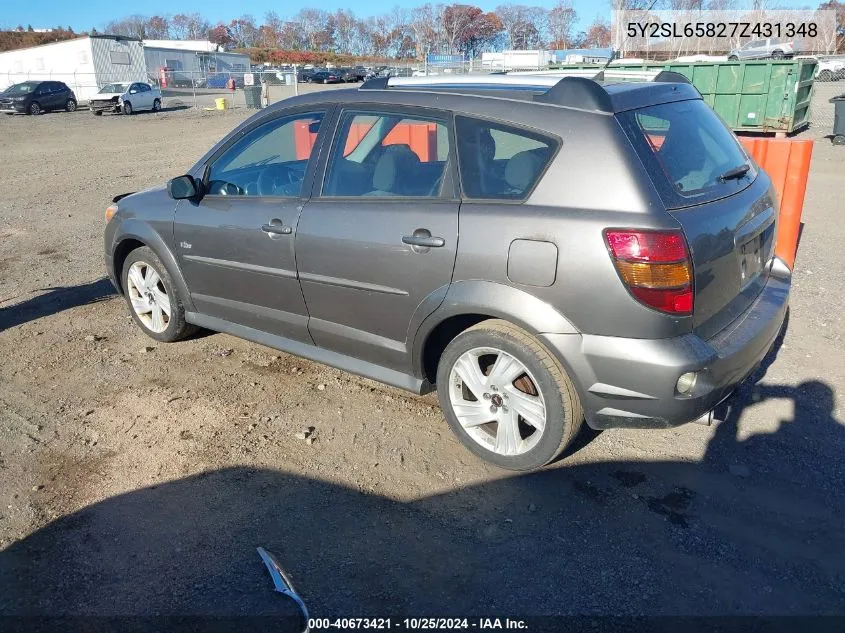 2007 Pontiac Vibe VIN: 5Y2SL65827Z431348 Lot: 40673421