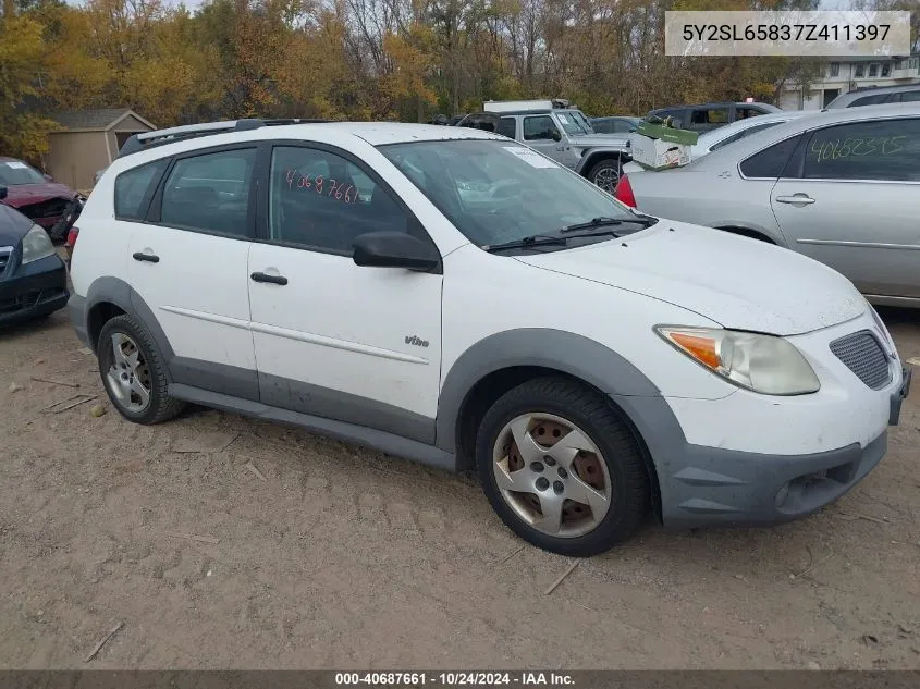 2007 Pontiac Vibe VIN: 5Y2SL65837Z411397 Lot: 40687661