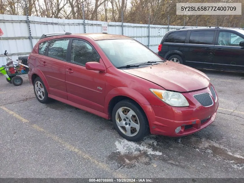 2007 Pontiac Vibe VIN: 5Y2SL65877Z400709 Lot: 40708885