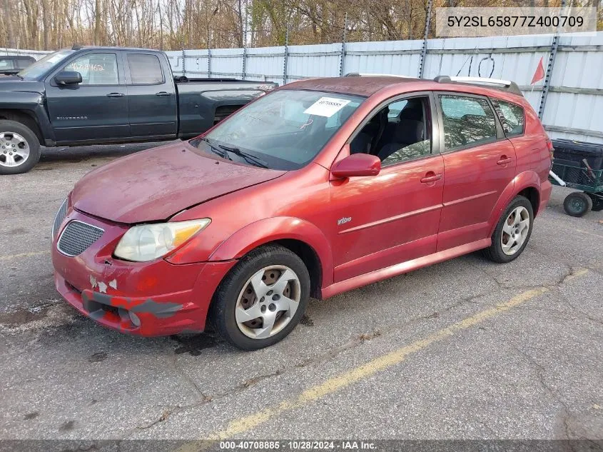 2007 Pontiac Vibe VIN: 5Y2SL65877Z400709 Lot: 40708885