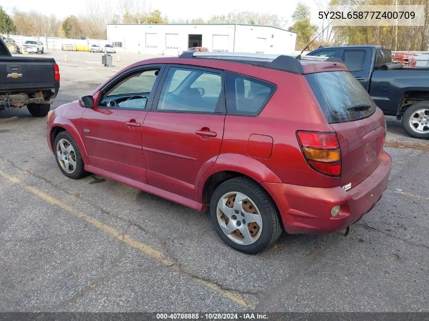 2007 Pontiac Vibe VIN: 5Y2SL65877Z400709 Lot: 40708885