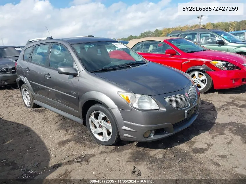 2007 Pontiac Vibe VIN: 5Y2SL65857Z427259 Lot: 40772335