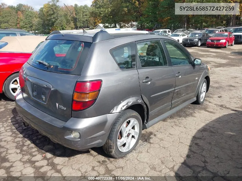 2007 Pontiac Vibe VIN: 5Y2SL65857Z427259 Lot: 40772335