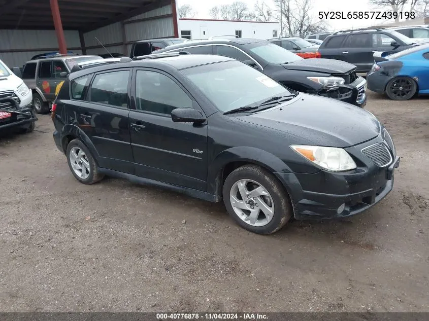 2007 Pontiac Vibe VIN: 5Y2SL65857Z439198 Lot: 40776878