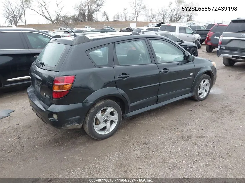 2007 Pontiac Vibe VIN: 5Y2SL65857Z439198 Lot: 40776878