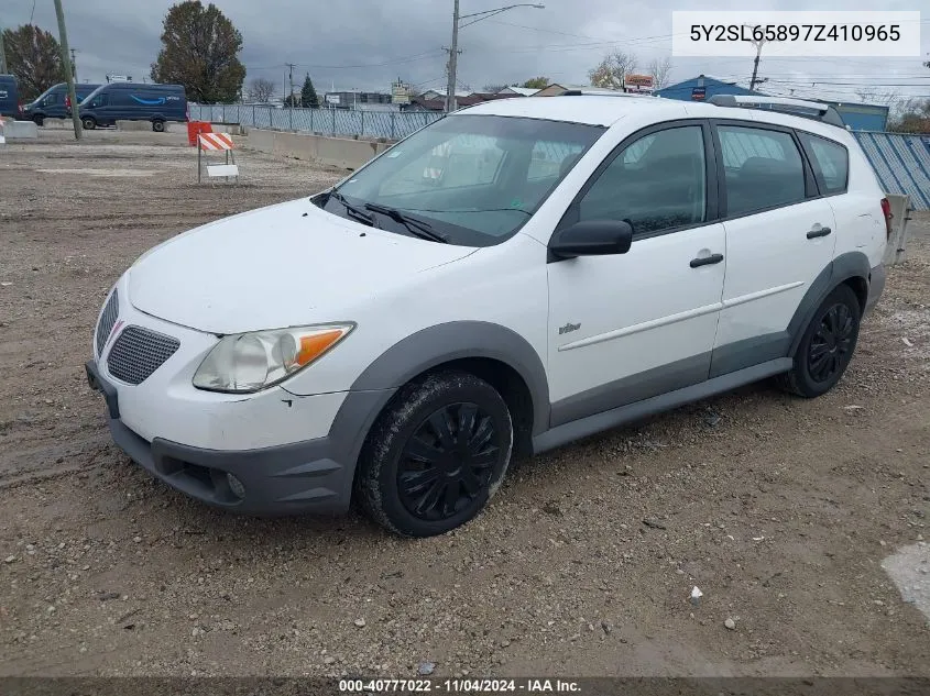 2007 Pontiac Vibe VIN: 5Y2SL65897Z410965 Lot: 40777022