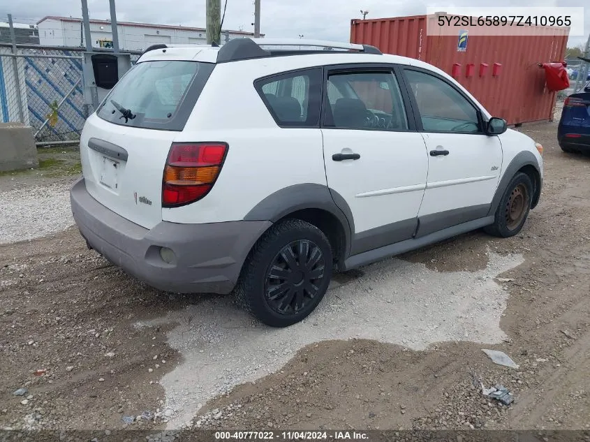 2007 Pontiac Vibe VIN: 5Y2SL65897Z410965 Lot: 40777022