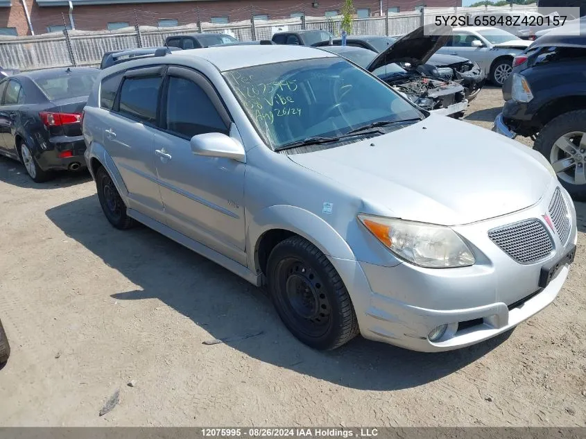 2008 Pontiac Vibe VIN: 5Y2SL65848Z420157 Lot: 12075995