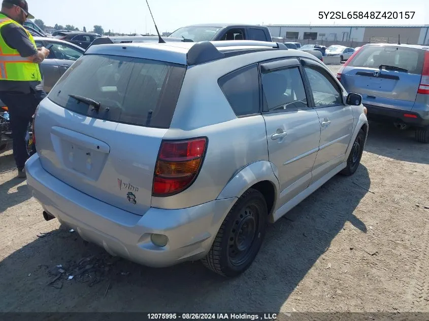 2008 Pontiac Vibe VIN: 5Y2SL65848Z420157 Lot: 12075995