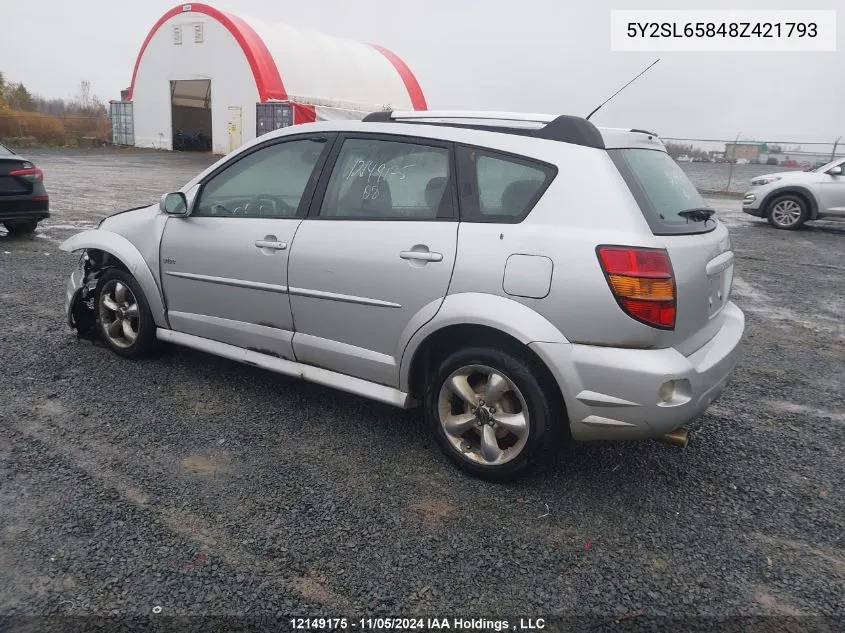 2008 Pontiac Vibe VIN: 5Y2SL65848Z421793 Lot: 12149175