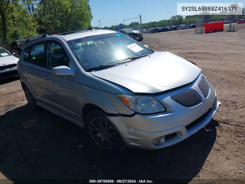 2008 Pontiac Vibe VIN: 5Y2SL65888Z416371 Lot: 39750959