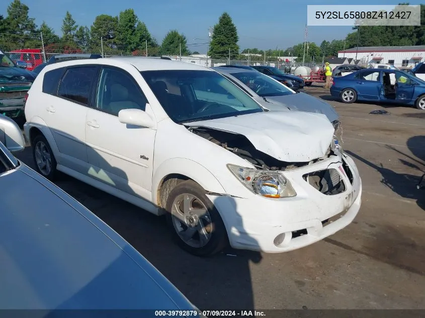 2008 Pontiac Vibe VIN: 5Y2SL65808Z412427 Lot: 39792879