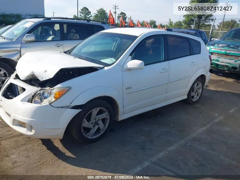 2008 Pontiac Vibe VIN: 5Y2SL65808Z412427 Lot: 39792879