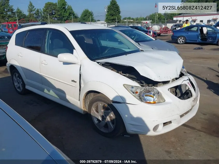 2008 Pontiac Vibe VIN: 5Y2SL65808Z412427 Lot: 39792879