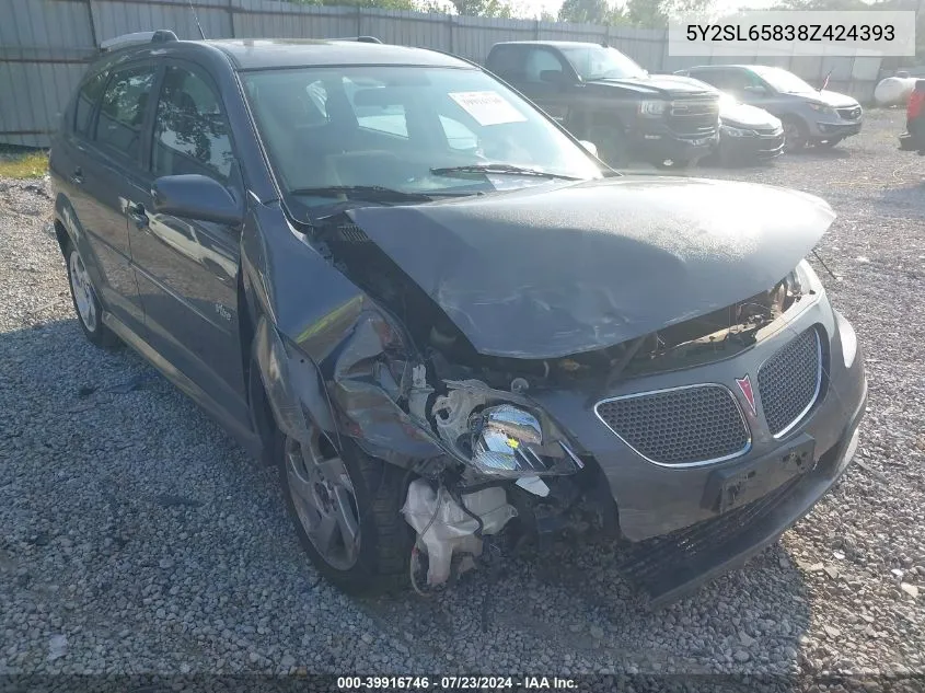 2008 Pontiac Vibe VIN: 5Y2SL65838Z424393 Lot: 39916746