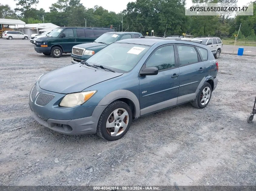 2008 Pontiac Vibe VIN: 5Y2SL65808Z400147 Lot: 40342014