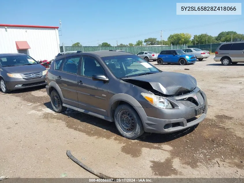 2008 Pontiac Vibe VIN: 5Y2SL65828Z418066 Lot: 40358887