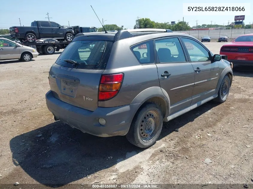 2008 Pontiac Vibe VIN: 5Y2SL65828Z418066 Lot: 40358887