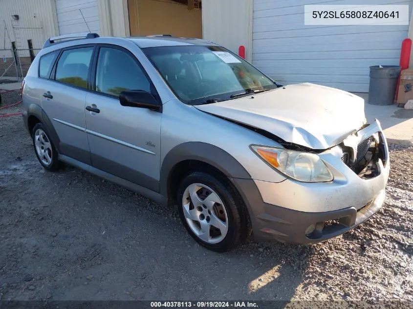 2008 Pontiac Vibe VIN: 5Y2SL65808Z40641 Lot: 40378113