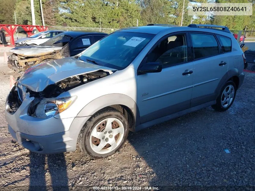 2008 Pontiac Vibe VIN: 5Y2SL65808Z40641 Lot: 40378113