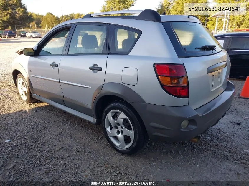 2008 Pontiac Vibe VIN: 5Y2SL65808Z40641 Lot: 40378113